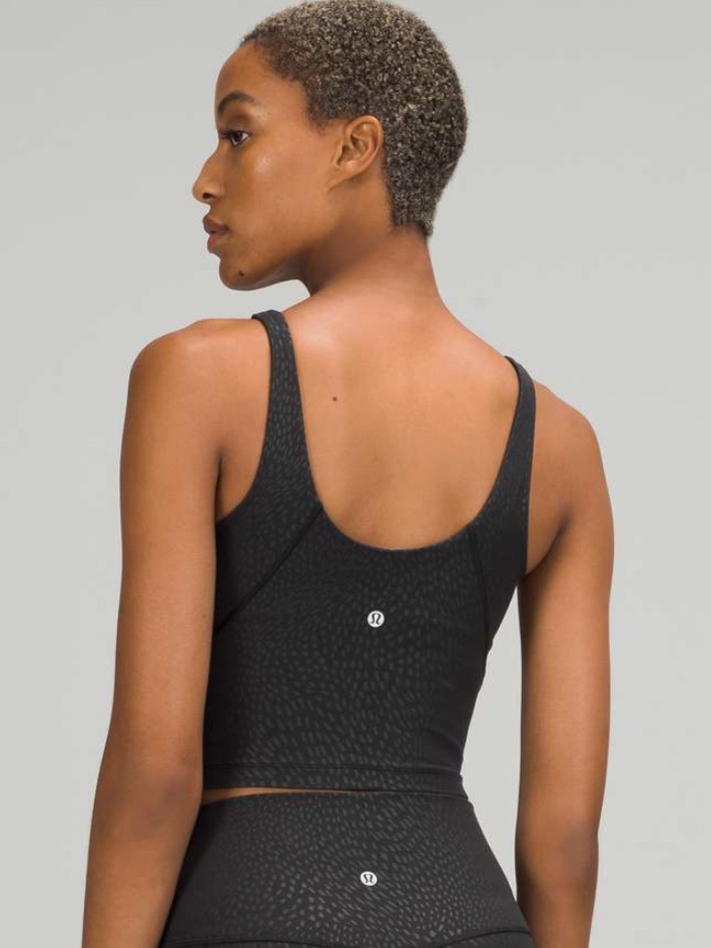 Lululemon align tank top shirt jewel emboss black women size 8 gym athletic crop